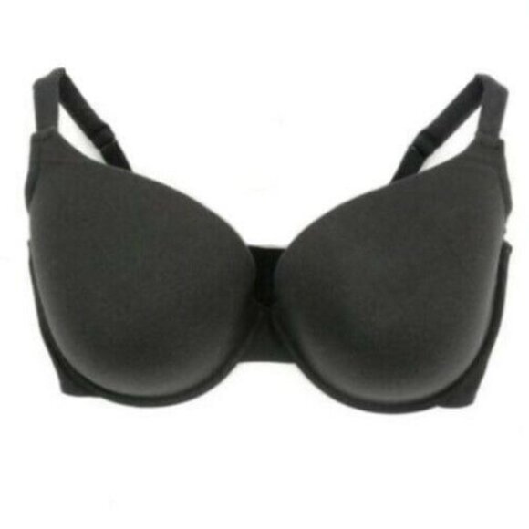 Lane Bryant Cacique Womens Bra Plus Size 40F Plunge Black Cotton Blend - Picture 1 of 6